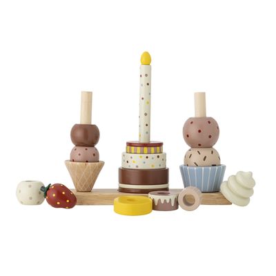 Bloomingville Celebrate Aktivitetsleksak, Natur, Bokträ L20,5xH23xW7 cm, Set om 18