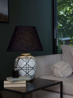 PR Home New York Lampfot Svartvit 39cm