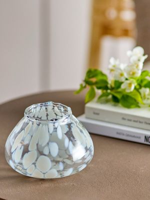 Värmeljushållare Vit Glas Hertha | Bloomingville