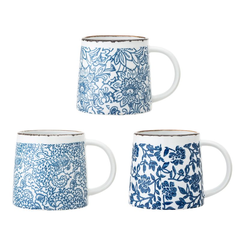 Mugg Blå Stengods Molly Set om 3 | Bloomingville