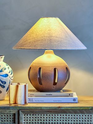 Bordslampa Brun Stengods Liana | Bloomingville