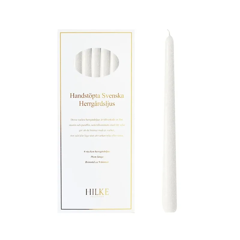 Hilke Collection Herrgårdsljus - Pärlvit Glans