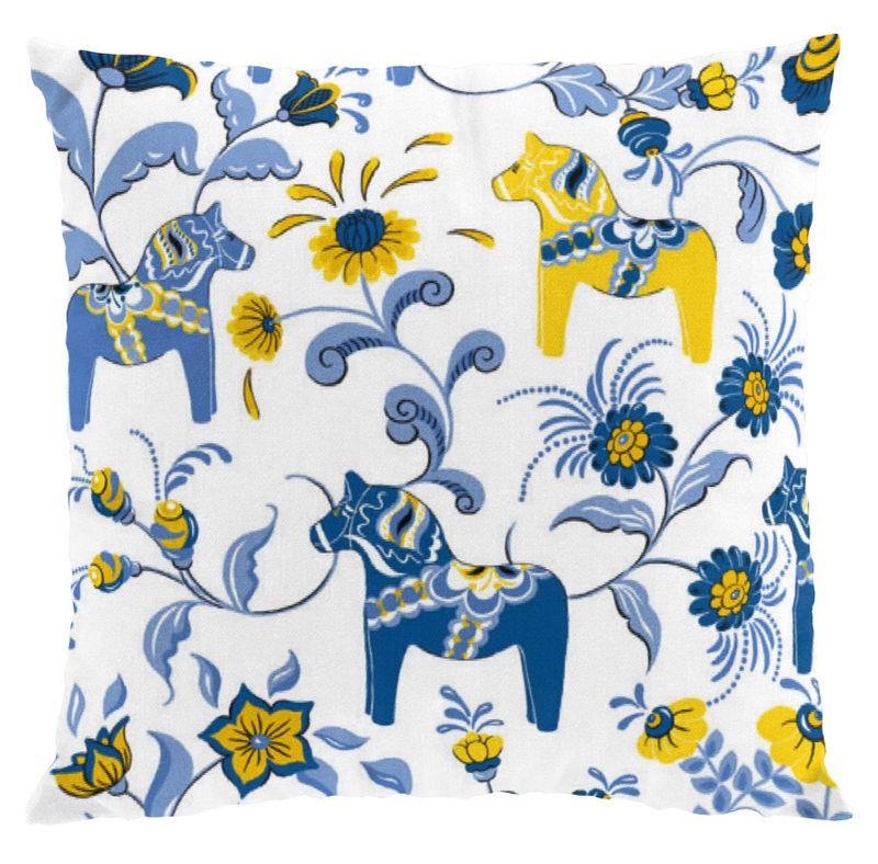 Leksand blå/gul kuddfodral Arvidssons Textil