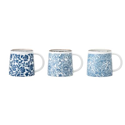 Mugg Blå Stengods Molly Set om 3 | Bloomingville