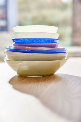 Skål Optisk blå Glas OYOY LIVING