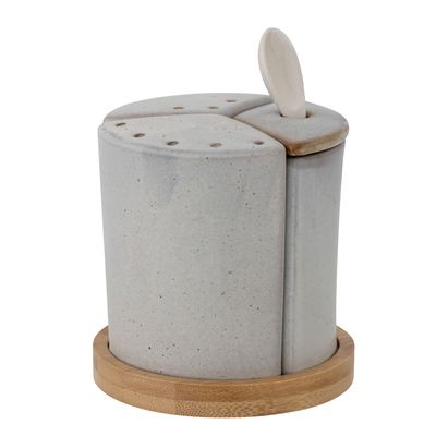 Salt- och pepparströare Grå Stengods Josefine Set | Bloomingville