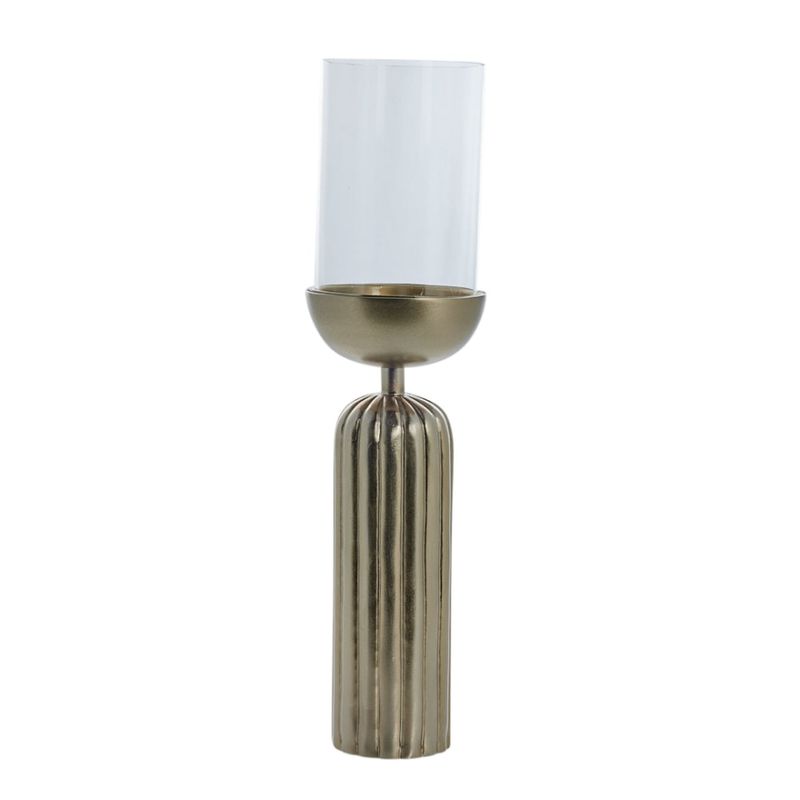 Ljusstake Sandia Ljus Guld/Klar Aluminium/Glas Lene Bjerre