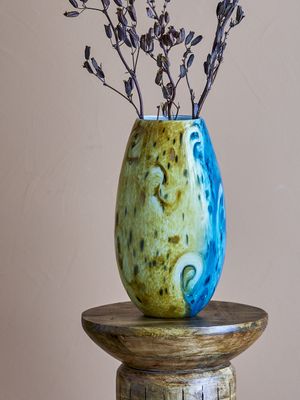 Kalian Vas Blå Glas Ø18cm Bloomingville Creative