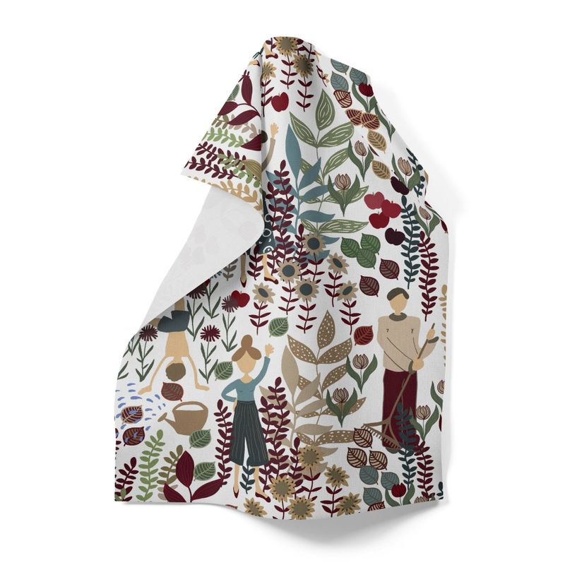 Trädgård vin/turkos handduk Arvidssons Textil