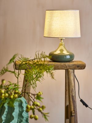 Bloomingville Loa Table lamp Grön Stengods Ø21 cm