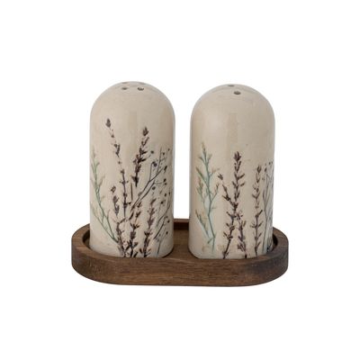 Salt- och pepparströare Natur Stengods Bea Set | Bloomingville