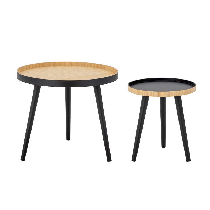 Soffbord Svart Bambu Cappuccino Set om 2 | Bloomingville