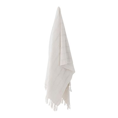 Filt Vit Bomull Niccoline | Bloomingville