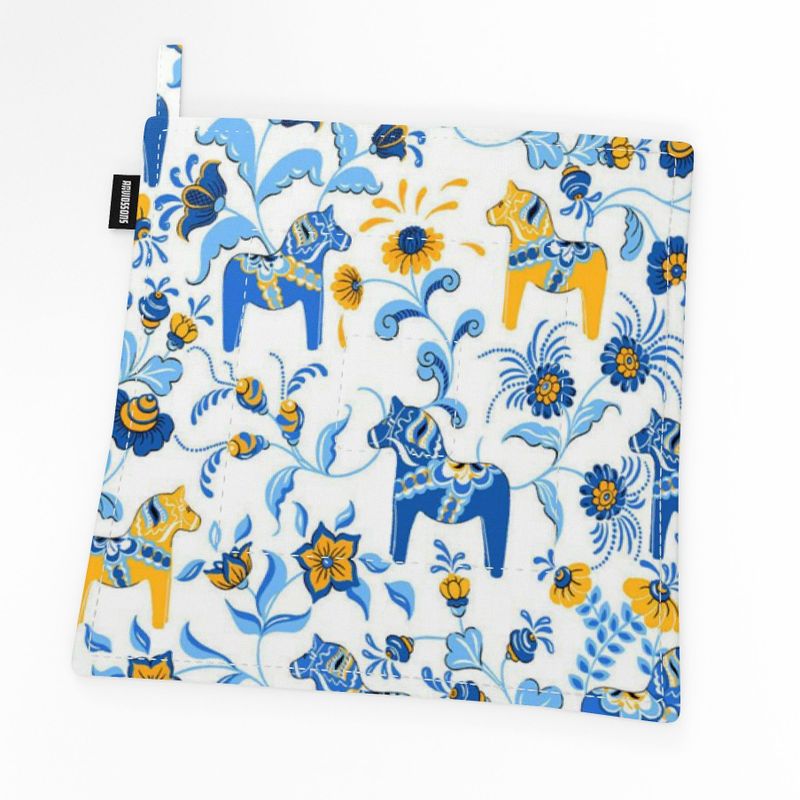 Leksand Mini blå/gul grytlapp Arvidssons Textil