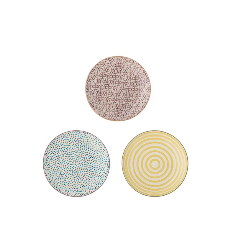 Tallrik Gul Stengods Patrizia 3-pack | Bloomingville