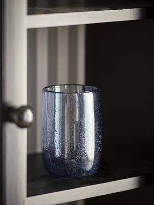 Bloomingville Tabby Dricksglas, Blå, Glas Ø7xH10,5 cm, Set om 4