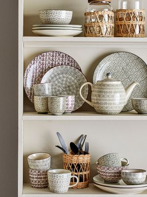 Skål Grön Stengods Karine 2-pack | Bloomingville