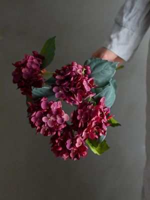 Stjälk Röd Konstgjorda blommor Hydrangea | Bloomingville