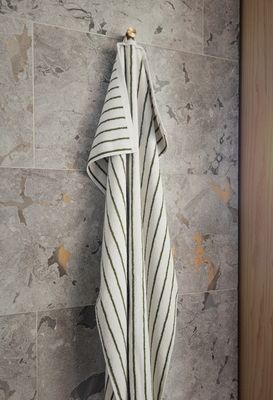 Handduk Offwhite / Grön Ekologisk Bomull OYOY LIVING