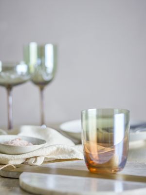 Bloomingville Aston Dricksglas, Brons, Glas Ø8xH10 cm, Set om 4