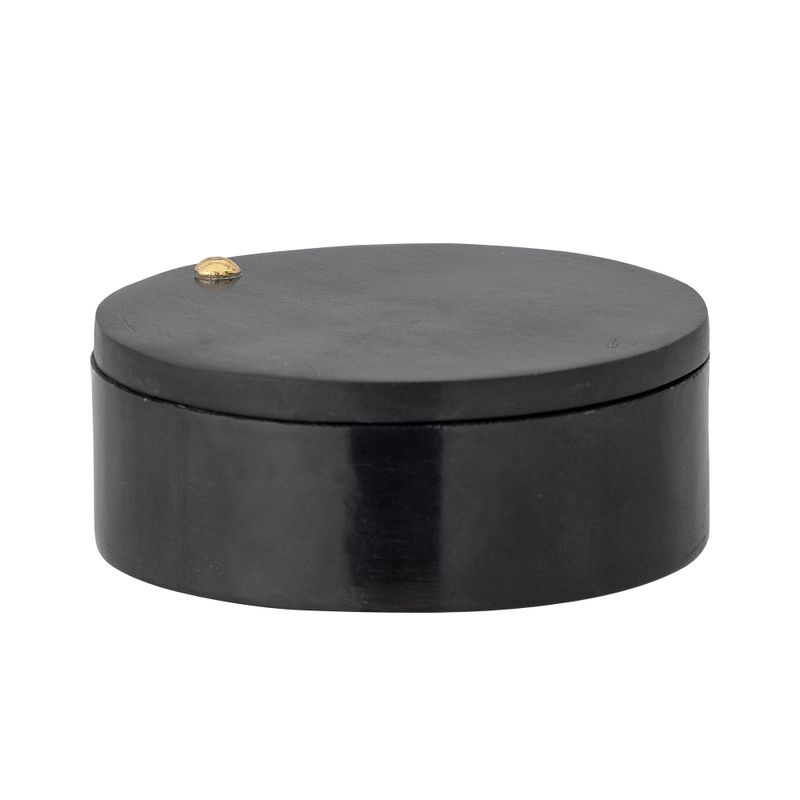 Burk med lock Svart Täljsten Manja | Bloomingville
