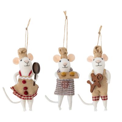 Prydnad Brun Ull Peo Set om 3 | Bloomingville