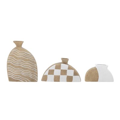 Dekorationsvas Natur Terrakotta Nezha Set om 3 | Bloomingville