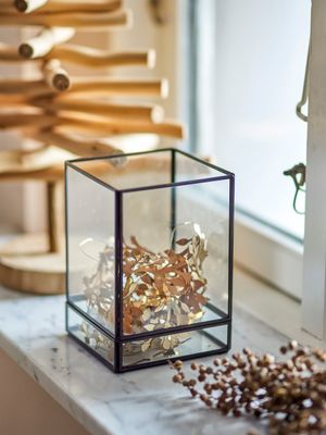 Värmeljushållare Svart Glas Filula | Bloomingville