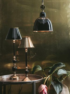 PR Home Bordslampan Abbey med lampskärm 68 cm Svart/mässing