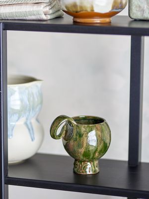 Bloomingville Avonlea Kopp, Grön, Stengods Ø9xH10,5 cm, Set om 4