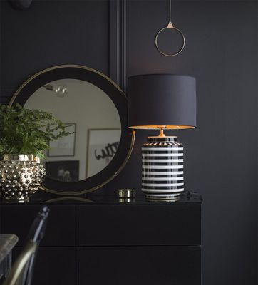 Gatsby Lampfot Svart 43cm Svart/Vit | PR Home