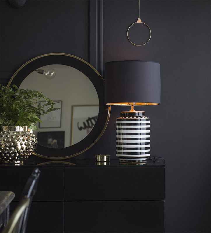 Gatsby Lampfot Svart 43cm Svart/Vit | PR Home