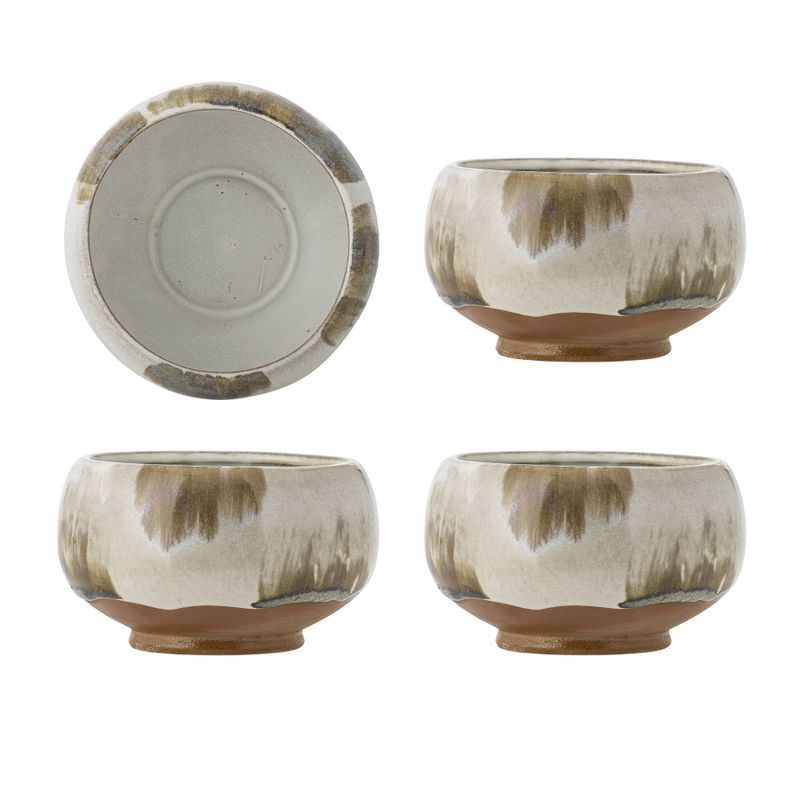 Bloomingville Jade Skål, Natur, Stengods Ø12xH7,5 cm, Set om 4