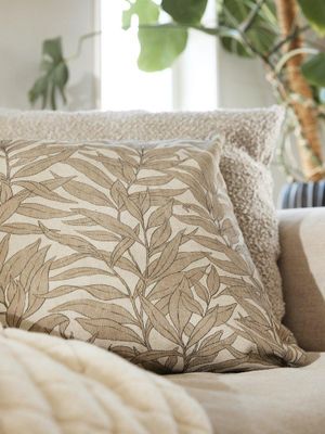 Svanefors Blad Kuddfodral Beige 45x45 cm