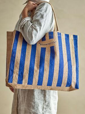Shoppingväska Blå Jute Bergamo | Bloomingville