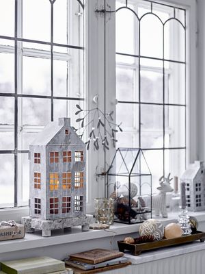 Heidrun Lykta Grå Metall H35cm Set om 2 Bloomingville