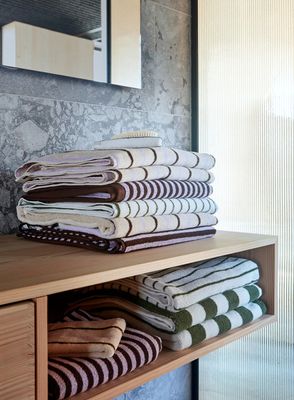 Handduk Beige / Brun / Lavendel Ekologisk Bomull OYOY LIVING