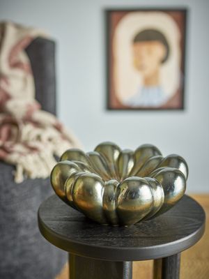 Bloomingville Sheeran Skål, Silver, Stengods Ø31,5xH14 cm