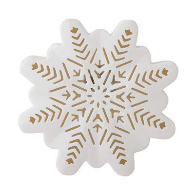 Dekoration med ljus Vit Stengods Flake | Bloomingville