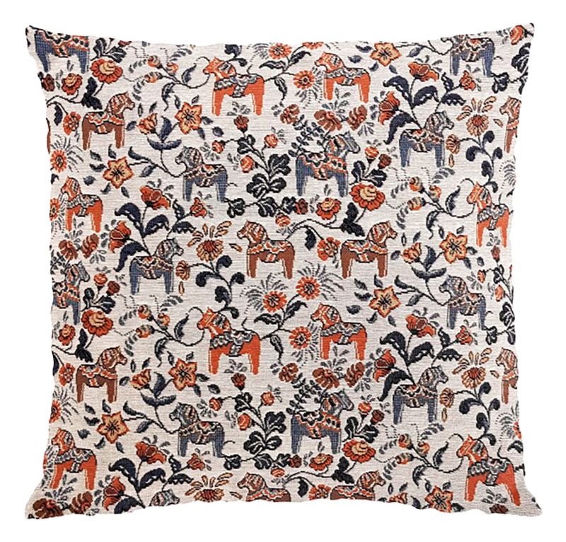 Leksand Mini jacquard orange/blå kuddfodral Arvidssons Textil