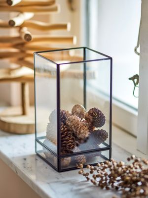 Värmeljushållare Svart Glas Filula | Bloomingville