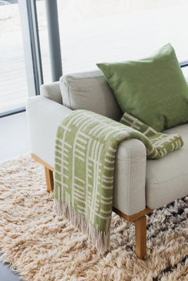 Pickepin, Pläd, Mossgrön Beige Almedahls