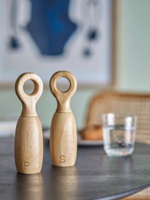 Salt- och pepparkvarn Natur Gummiträ Martim Set | Bloomingville