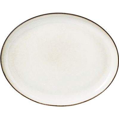 Lene Bjerre Amera Bricka Vit Stengods 34x27 cm