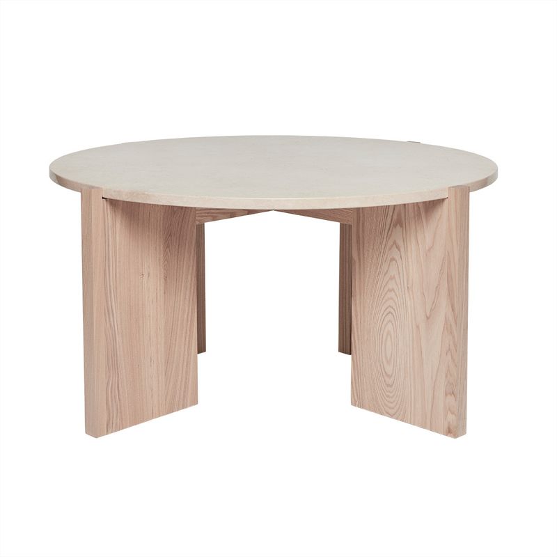 Lune Marmor Soffbord Natur/Vit Aska Oyoy Living Ø84cm