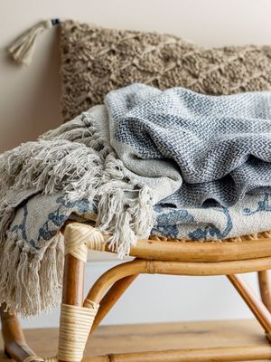 Filt Grå Återvunnen bomull Sefanit | Bloomingville