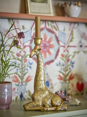 Bloomingville Twiga Ljushållare, Guld, Polyresin L19xH32xW9,5 cm