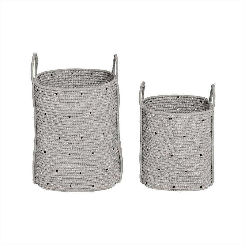 Dot Cotton Rope Basket Lera Bomull Set Om 2 Oyoy Living