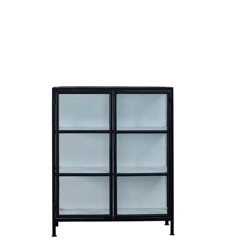 Skåp Depot Svart/Vit Järn/Glas Lene Bjerre