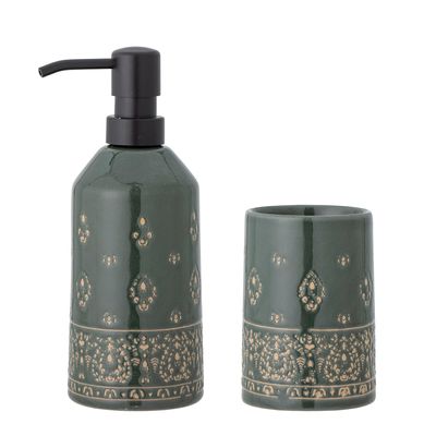Tvålpumpsset Grön Stengods Cheran Set om 2 | Bloomingville